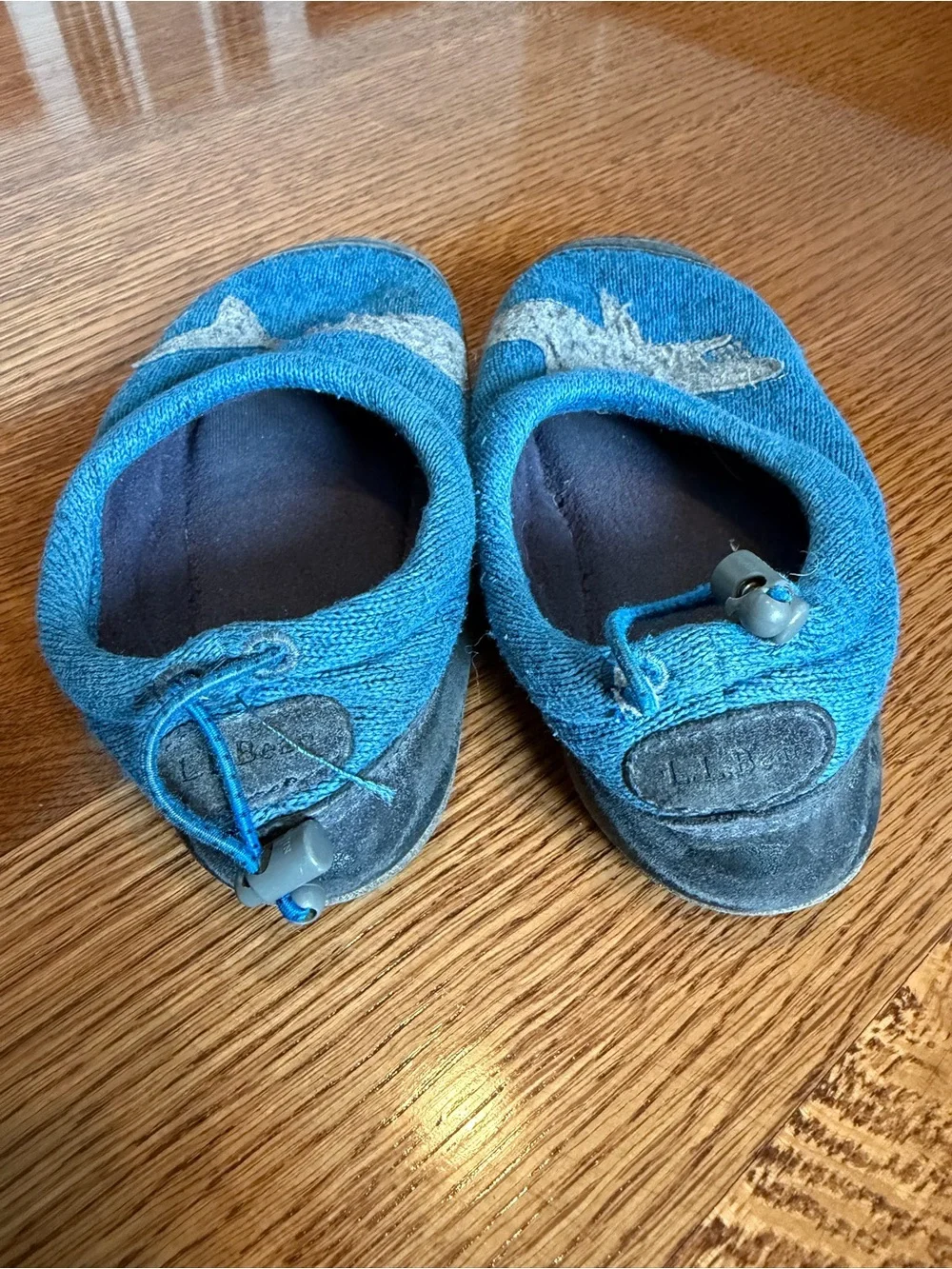 L.L. Bean Boys Blue Shark Slip-On Shoes